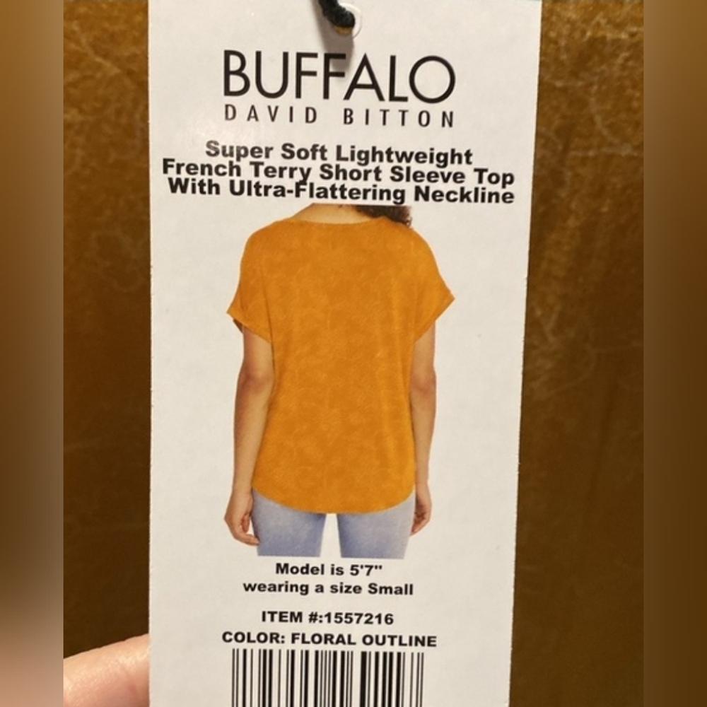 Buffalo David Bitton Mustard French Terry Tunic Top | Size XL | NWT - Picture 6 of 6